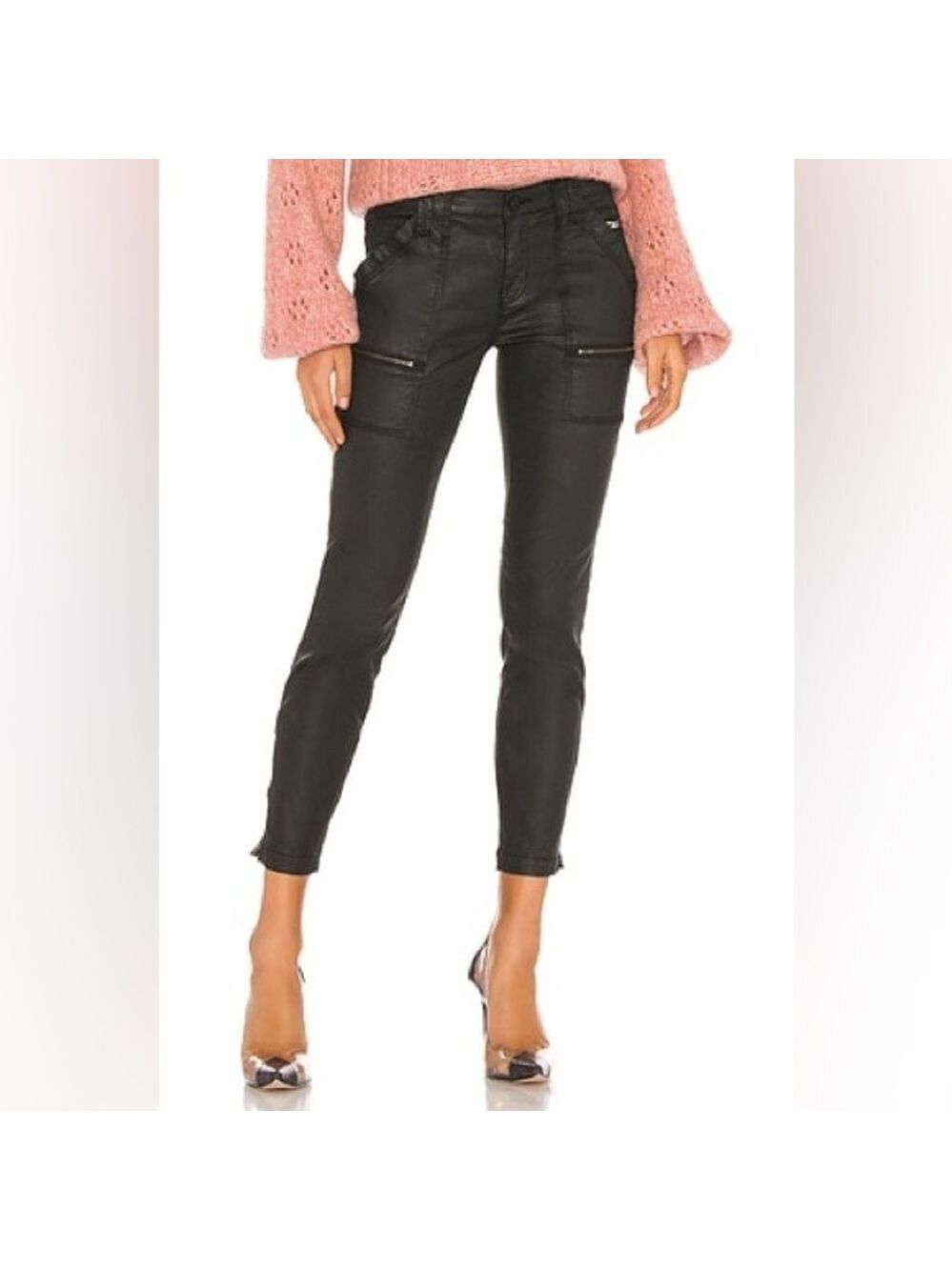 Joie Park Coated Skinny in Caviar Size 26